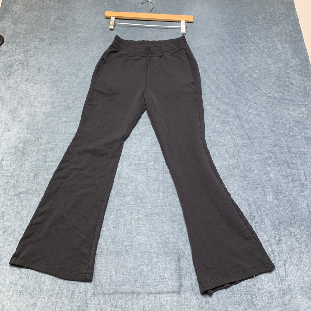Athleta Flared Yoga Pants Girls Medium Black Athleisure Stretch‎ Elastic Waist